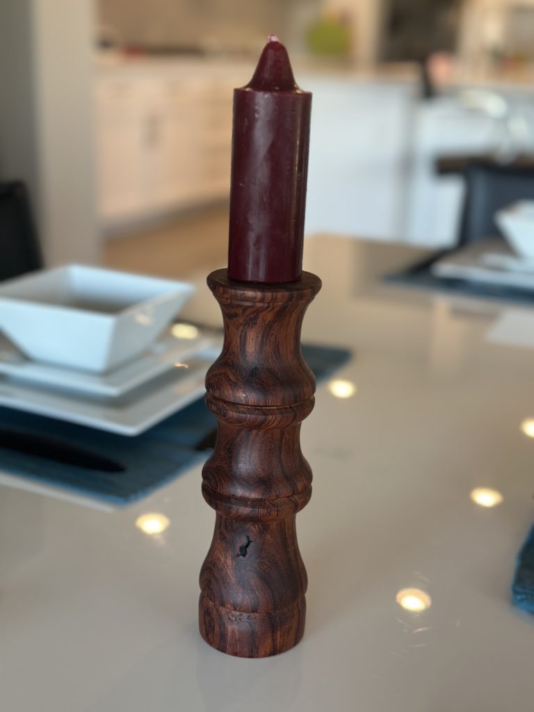 Handmade rosewood candle holder